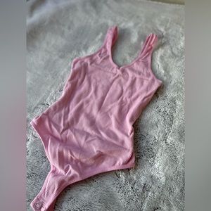 bubblegum pink stretch bodysuit